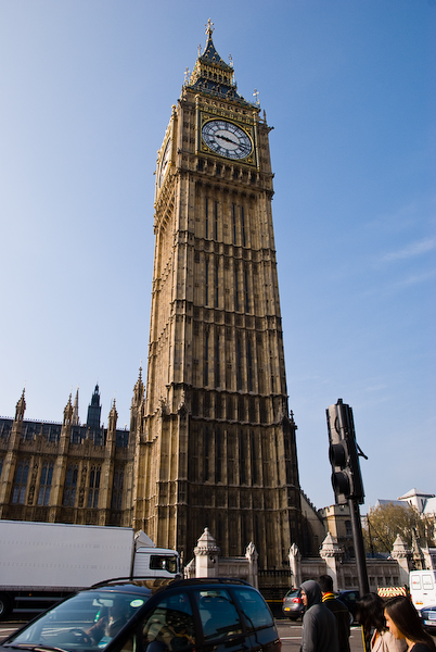 Big Ben in the morning.