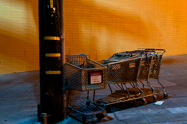 Telephone Pole and Shopping Carts