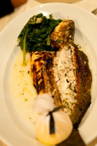 Grilled sea bass
