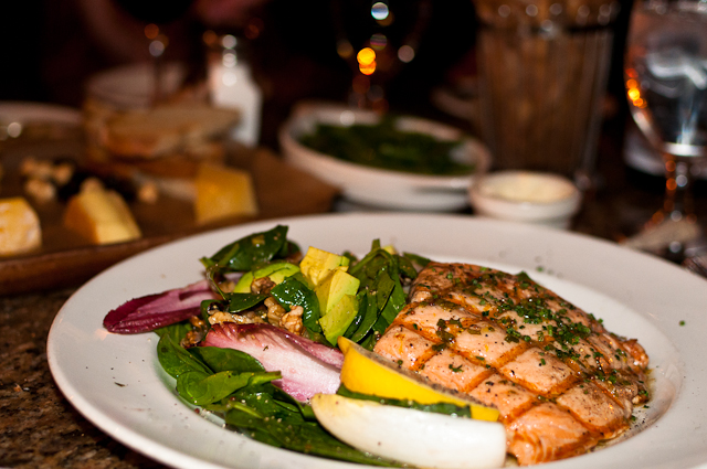 Spinach and Grilled Salmon Salad